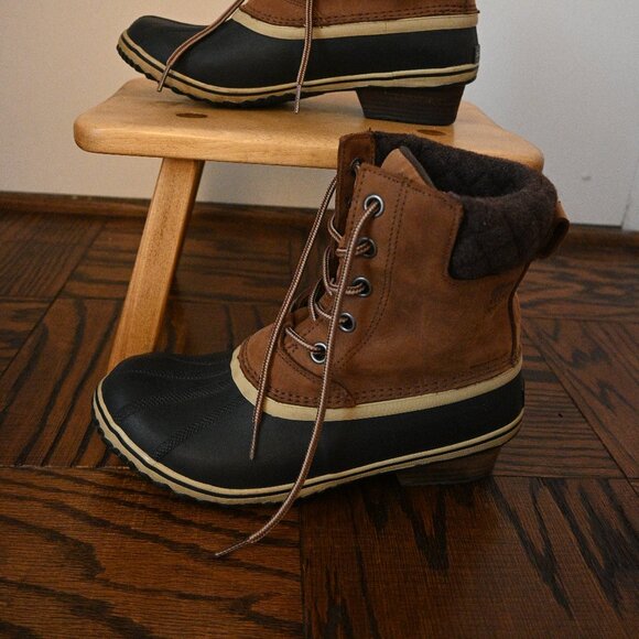 Sorel Women’s Insulated Duck Boots with Heel – Brown/Black – Size 10.5M - Picture 3 of 12